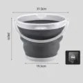 Secchio pieghevole portatile in plastica grigia variante per uso domestico e viaggi - 10L / Grigio