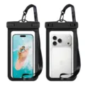 Universal waterproof phone pouch for outdoor swimming and diving, touch friendly dry bag case. - Latest 26 Oversized WPC0445 - Black