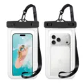 Universal waterproof phone pouch with strap dry bag clear case for swimming and outdoor diving - Latest 26 Oversized WPC0445 - White