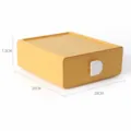 Plastic desktop storage box with drawer, mango yellow organizer for office stationery desk. - Yellow