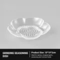 Plato para salsa rascador de ajo de cristal bol con forma de flor para cocina 10cm - 10*10*2CM / Blanco