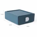 Caja de almacenamiento de plástico para escritorio azul tranquilo cajón 20x20x7.5cm oficina. - Azul marino