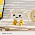 Carino cestino per rifiuti da scrivania trasparente con coperchio, occhi, mani e piedi. - Dimensioni piccole con coperchio + occhi DIY + piedi DIY + mani