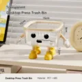 Cestino da scrivania trasparente con braccia e gambe di cartone piccolo contenitore - Dimensioni piccole senza coperchio + occhi DIY + piedi DIY + mani