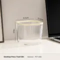 Cestino trasparente da tavolo grande senza coperchio in plastica per ufficio camera. - Grande senza Coperchio
