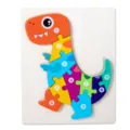 Jouet puzzle dinosaure en bois pour enfants avec chiffres 1 à 10, plateau coloré. - T-Rex