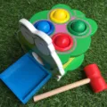 Wooden pounding toy set with hammer and colorful balls for kids early education and motor skills. - YDL Frog Pounding Ball Toy