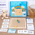 Wooden multiplication board game kids educational math learning toy interactive thinking training - Standard Type
