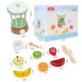 Hölzernes Spielzeug-Entsafter-Set mit Schneideobst, Kleinkind Küche Rollenspiel Lernspielzeug. - Spielzeug-Entsafter-Simulation