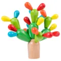 Wooden cactus alphabet building blocks educational Montessori toy for kids learning - Letter Style Cactus Toy