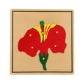 Montessori houten bloem puzzel speelgoed voor vroege educatie, veilig houten grijpbord. - Bloem