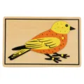 Montessori houten vogeltje puzzel speelgoed voor peuters vroege educatieve leerplank. - Vogel