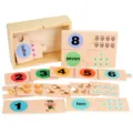 Jouet educatif en bois pour enfants puzzle animaux chiffres blocs cognitifs anglais - Puzzle d'Appariement de Chiffres