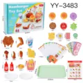 Kids simulation fast food hamburger toy set with rich accessories and size chart display. - Fried Chicken Set A (YY-3483)