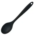 Cucchiaio da cucina in silicone solido nero utensile di servizio quotidiano variante - Cucchiaio da Minestra / Nero
