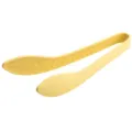 Pinza da cucina in silicone giallo con motivo a foglia, resistente per bistecche BBQ. - Giallo