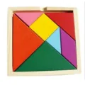 Wooden tangram puzzle game for kids, colorful geometric shape intelligence educational toy. - Standard Type