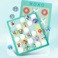 Holz Tic Tac Toe Gedächtnis Schach 2 in 1 Brettspiel Kinder Interaktives Lernspielzeug - Tier Stil
