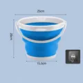 Cubo plegable en azul y blanco, cubo de plástico portátil para viajes y actividades al aire libre. - 5l / Azul
