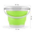 Secchio Pieghevole Portatile Plastica Viaggio Esterno Lavaggio Auto Pesca 25.2cm - 5l / Verde
