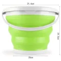 Secchio pieghevole portatile in plastica casa viaggio lavaggio auto secchio da pesca con misura - 10L / Verde