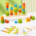 Giocattolo di impilamento in legno per bambini Montessori abbinamento colori puzzle - Tipo standard