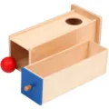 Montessori Holzspielzeug für Kleinkinder Früherziehung Kiste mit Schublade und Ball - Rechteckiger Kugelschubladenkasten