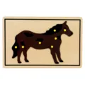 Montessori Houten Paard Dier Puzzel Bord Educatief Speelgoed voor Kleuters en Kinderen - Pony