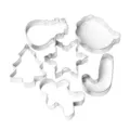 Stainless steel Christmas cookie cutter set, 6 pieces baking molds for DIY pastry. - 6-Piece Set / Silver