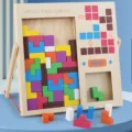 Wooden Tetris puzzle game board children intelligence training toy parent-child tabletop toy - Standard Type
