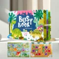 Montessori dinosaurus fruit rustig druk boek voor peuters, vroeg onderwijs interactief speelgoed. - Dinosaurus & fruit speelset