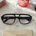 Klassische Doppelsteg Blaulichtfilter Brille mit Vollrahmen fuer Damen und Herren im Alltag. - Schwarz zu Tee Farbverlauf
