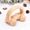 Natural wooden baby push car toy, infant grasping training educational toy, safe log color variant. - Van