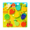 Rompecabezas de madera de frutas para niños, juguete educativo temprano con formas coloridas. - Fruta