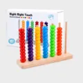 Wooden sorting and stacking bead toy for early childhood education and color recognition. - Colorful Bead Matching Game