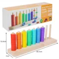 Wooden rainbow ring toss game stacking toy for kids early education color recognition. - Rainbow Ring Toss Matching Game
