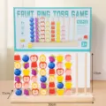 Wooden fruit ring toss game for kids, early education stacking puzzle toy 42 pcs - Fruit Ring Toss Matching Game