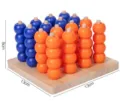 Wooden 4x4 bead sorting peg game early educational toy for kids color matching logic training - 3D Connect Four Game
