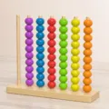 Wooden bead maze toy, colorful stacking sorting game for early childhood education and focus training. - (Medium) Bead Matching Game