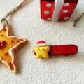 Pince à cheveux étoile de Noël mignon barrette rouge accessoire de fête pour femmes - Pentagramme