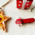 Noël pince à cheveux ours polaire pull rouge mignon accessoire de fête pour femmes cadeau - Ours en peluche