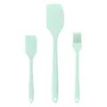 Variante set da 3 pezzi di spatole e pennello in silicone verde menta per utensili da forno. - Set di 3 pezzi / Verde Fresco