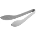 Pinza per alimenti in silicone grigio con motivo a foglia, utensile da cucina ideale. - Grigio