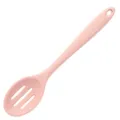 Pink silicone slotted spoon for kitchen cooking, durable and heat resistant utensil tool. - Skimmer / Pink