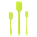 Set di spatole e pennello da cucina in silicone verde, 3 pezzi per dolci e cottura. - Set di 3 pezzi / Verde