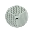 Grey silicone pot mat and lid, heat-resistant kitchen pad with anti-slip stripes. - M