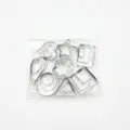 Kit emporte-pièces en acier inoxydable, formes géométriques pour pâtisserie DIY. - Emballage en sac haut 2.0 / Argent