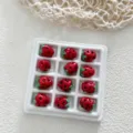 Handcrafted red glass strawberry beads for DIY jewelry making earrings hairpins pendants - Big Strawberry