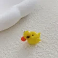 Cute yellow duck glass bead for DIY jewelry making, bracelet and necklace accessory. - Duck