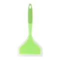 Silicone spatula for non-stick pan, wide kitchen cooking tool, egg turner and spatula. - Translucent Green
